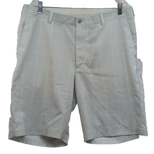 PGA‎ Tour Men's Shorts Size 40 x 10" Beige Plaid Polyester Blend
